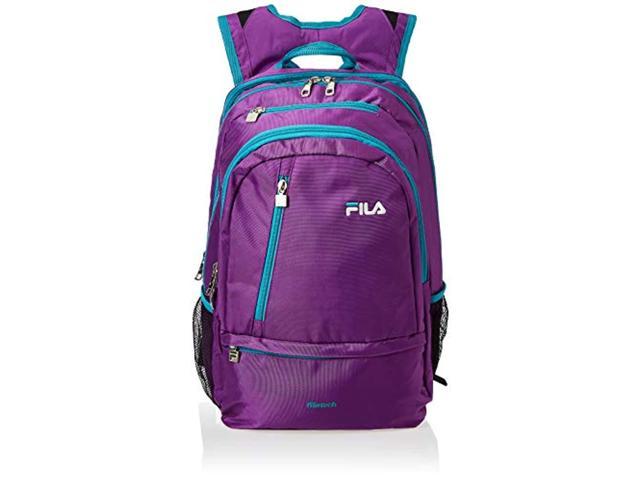 fila women's duel tablet and laptop backpack, purple/teal, one size
