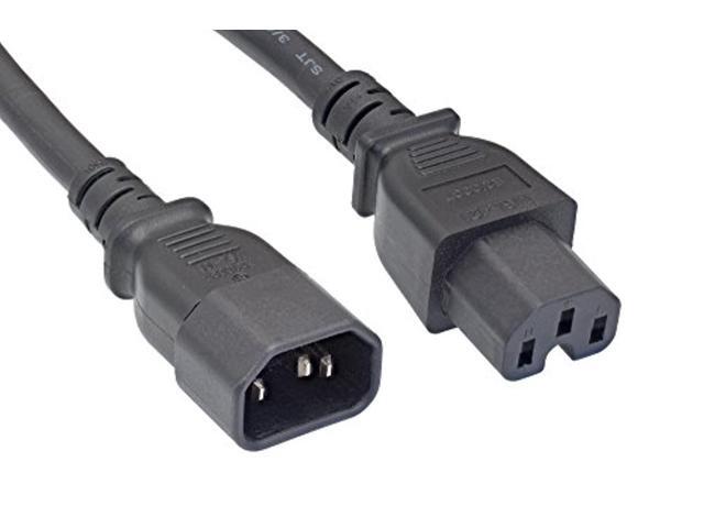 cablelera ac extension power cord, iec320 c14 to iec320 c15, 14 awg, 15a, 250v (zwacdeae-03)