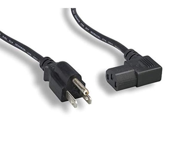 cablelera 3' north american power cord, nema 5-15p and iec-60320-c13 right angle, black (zada15pc-03)
