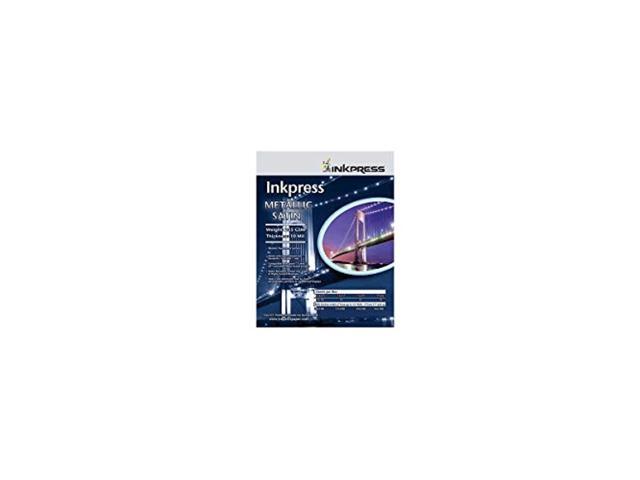 inkpress metallic satin inkjet paper, 255 gsm, 10 mil, metallic pearlescent surface, 8.5x11', 50 sheets