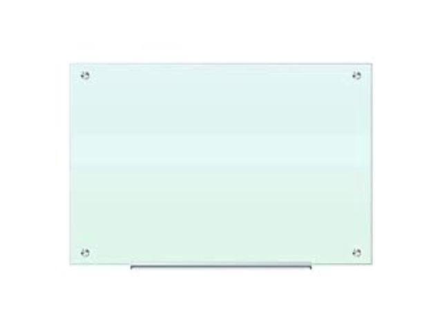 U Brands Magnetic Glass Dry Erase Board 35x23 White Frosted Surface Frameless