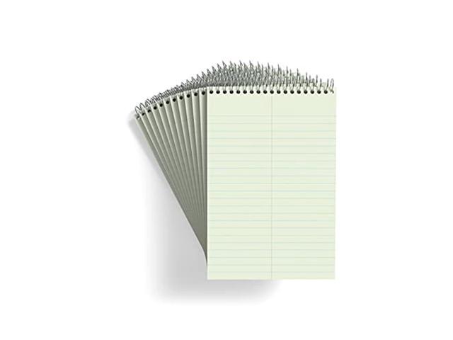 staples green paper steno pads, gregg ruled, 6' x 9', 12/pack