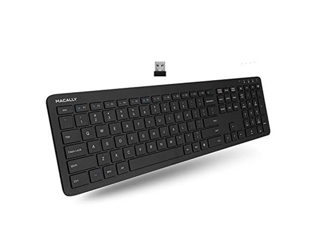 wireless keyboard, macally 2.4g low profile computer keyboard wireless with numeric keypad, full size keyboard for laptop, desktop, pc, windows.