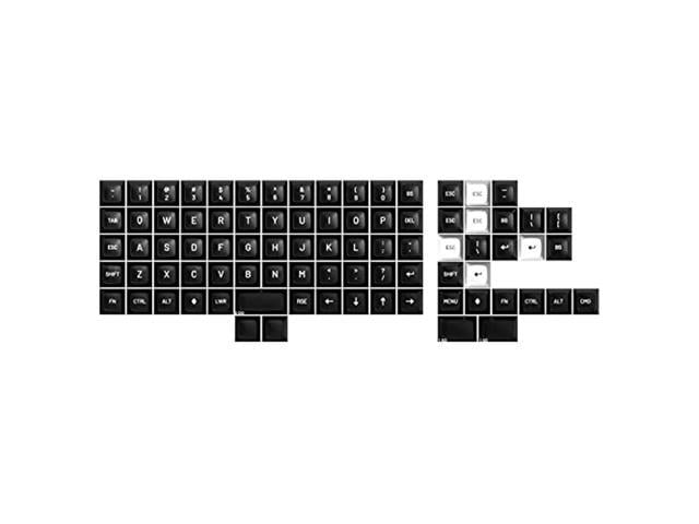 drop mt3 white-on-black keycap set, abs hi-profile wob keycaps, doubleshot legends, mx style covers ortholinear mechanical keyboards (ortho kit)