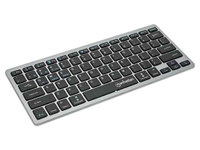 manhattan small bluetooth wireless keyboard - dual modes of 2.4g + bluetooth 4.2 - connects up to 3 devices - slim mini size - for tablet, mac.