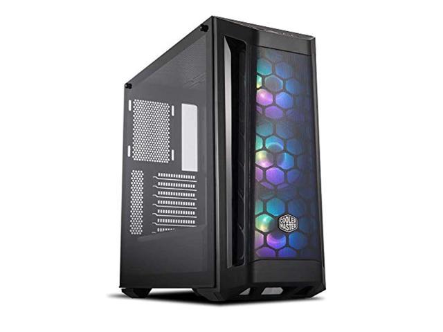 cooler master masterbox mb511 argb - atx pc case with front mesh panel, 3 x 120mm pre-installed fans, glass side panel, flexible air flow.