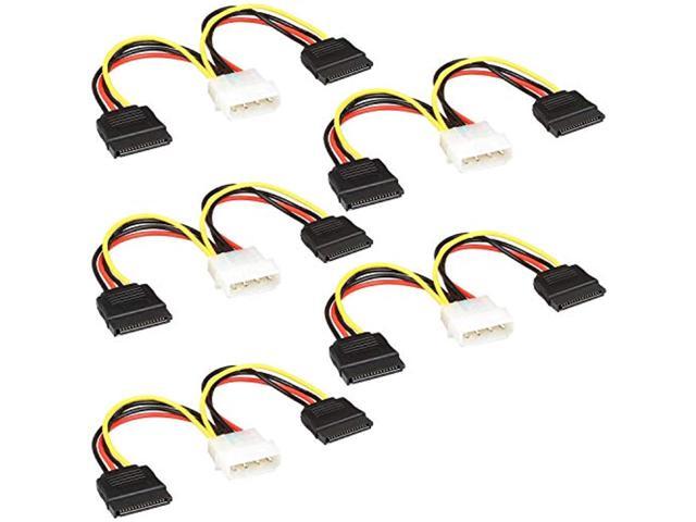 UPC 845832000145 product image for (5-pack) jacobsparts molex to sata power cable splitter adapter extension, 8' 20 | upcitemdb.com
