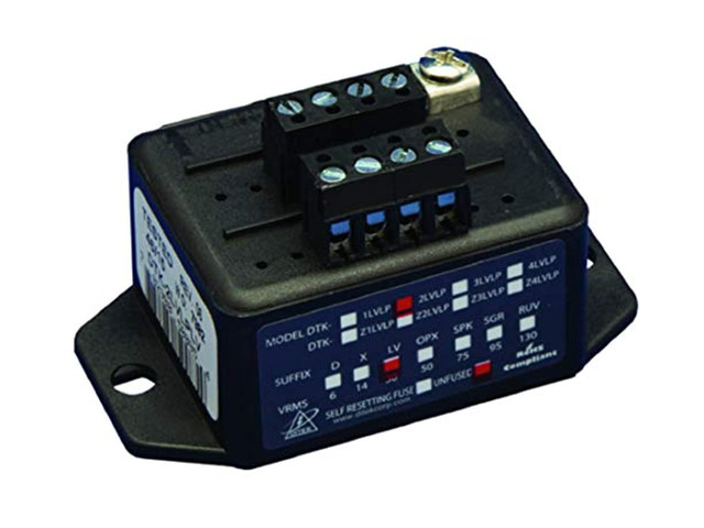 ditek dtk-2lvlplv 2 pair, terminal strip, 22-16 awg, surge protection, 30v