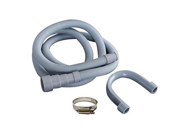 vishomeyard 10ft heavy-duty washing machine drain hose with clamp - industrial grade polypropylene discharge hose for washing machines - fits up to. photo