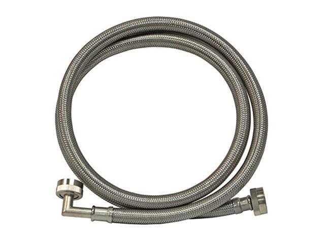 eastman 48375 braided stainless steel washing machine connector with 90-degree elbow, 3/4 inch fht, 6 ft photo