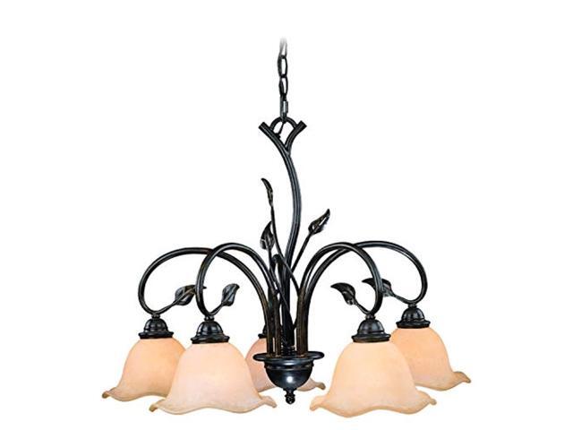 vaxcel ch38805ol vine 5 light chandelier, oil shale finish