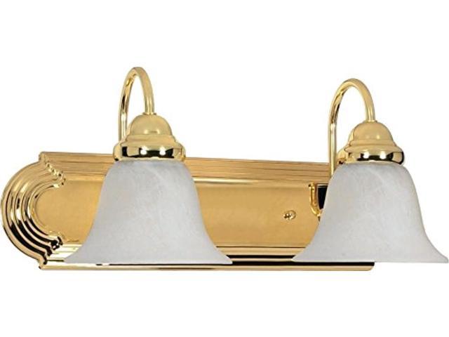 Photos - Chandelier / Lamp NuVo 60/328 two wall-vanity light fixture, 2, polished brass/alabaster gla 