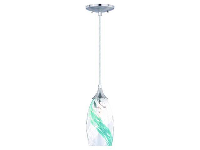 milano satin nickel mini pendant ceiling light blue glass