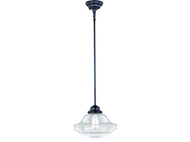 huntley 1 light bronze farmhouse schoolhouse pendant clear glass