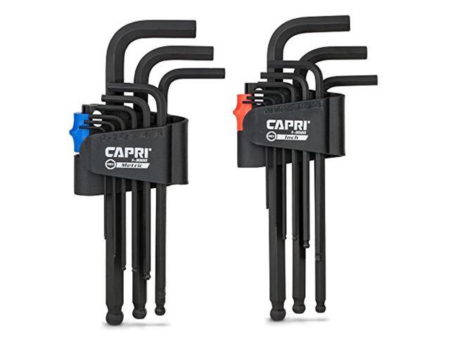 capri tools hex key set, long arm ballpoint end, metric & sae