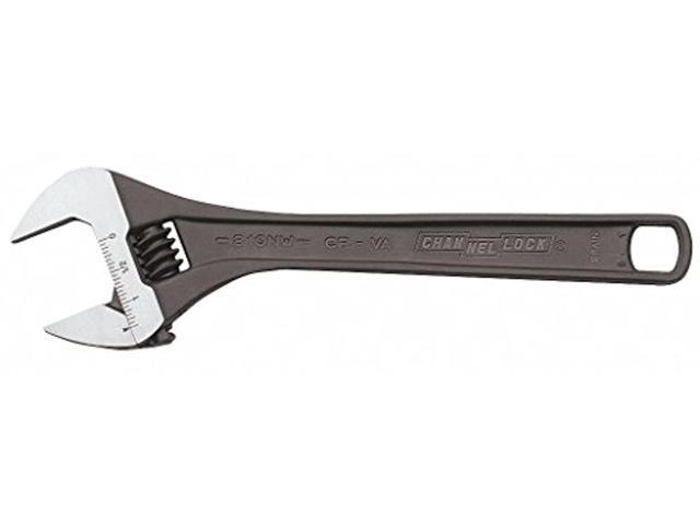 CHANNELLOCK 810NW Adj. Wrench,10',1-13/32' Cap.,Black