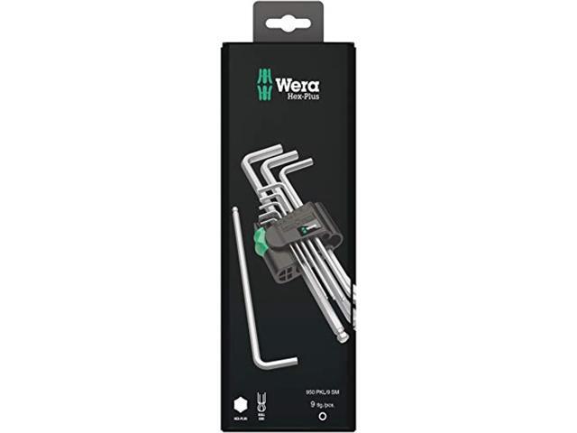 wera hexagon 950 pkl/9 sb l-key set, blacklaser, ballpoint hex key, 9 piece