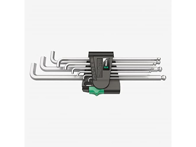 wera 073594 hex + ball end hex metric l-key clip set