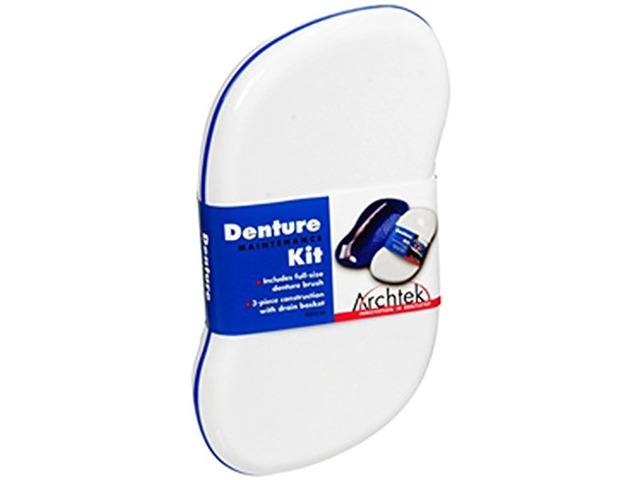 denture mntnce kt w/brsh white 1
