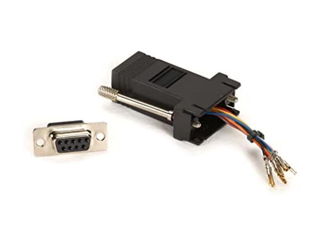 black box corporation modular adapter kit db9f to rj45f w/thumbscrews black