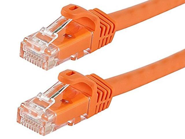 Monoprice Cat6 Ethernet Patch Cable - 0.5 Feet - Orange Network Internet Cord - RJ45, Stranded, 550Mhz, UTP, Pure Bare Copper Wire, 24AWG -...