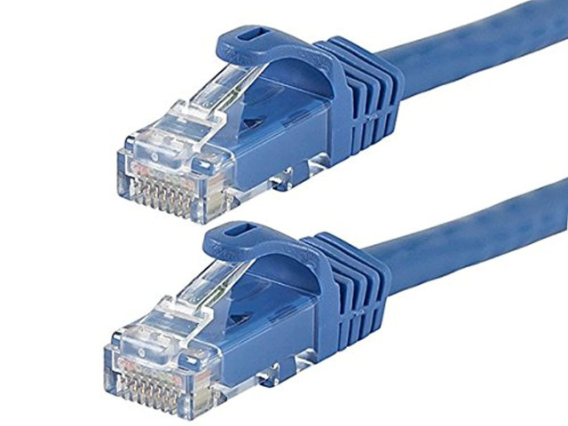 Monoprice Cat6 Ethernet Patch Cable - 14 Feet - Blue Network Internet Cord - RJ45, Stranded, 550Mhz, UTP, Pure Bare Copper Wire, 24AWG - Flexboot...