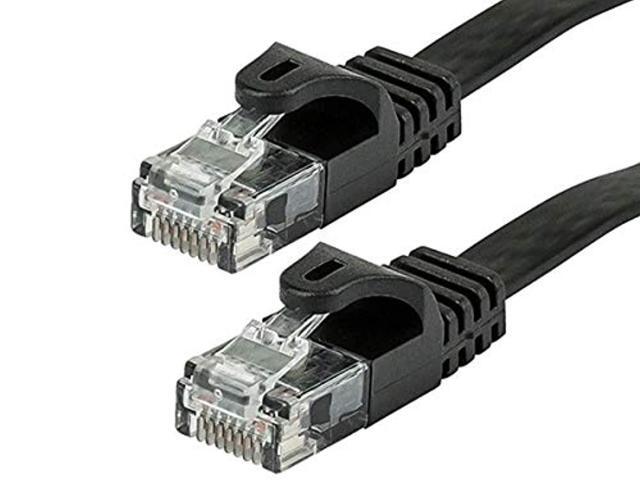 Monoprice Flat Cat6 Ethernet Patch Cable - 25 Feet - Black, Snagless RJ45, Flat, 550MHz, UTP, Pure Bare Copper Wire, 30AWG - Flexboot Series