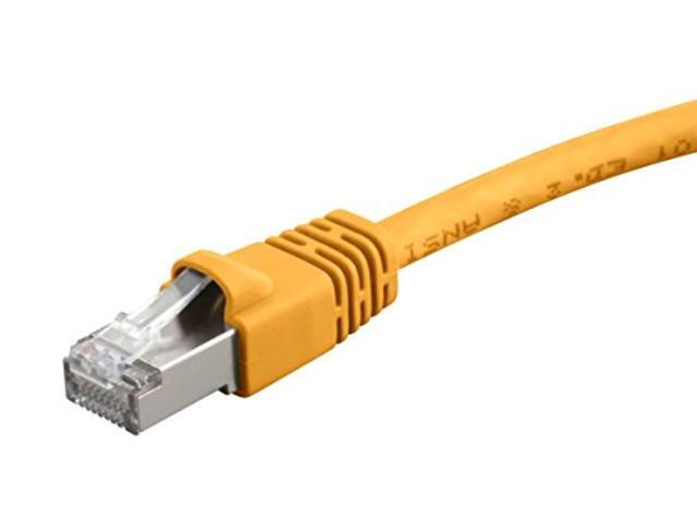 Monoprice Cat6A Ethernet Patch Cable - 5 Feet - Yellow Network Internet Cord - RJ45, 550Mhz, STP, Pure Bare Copper Wire, 10G, 26AWG