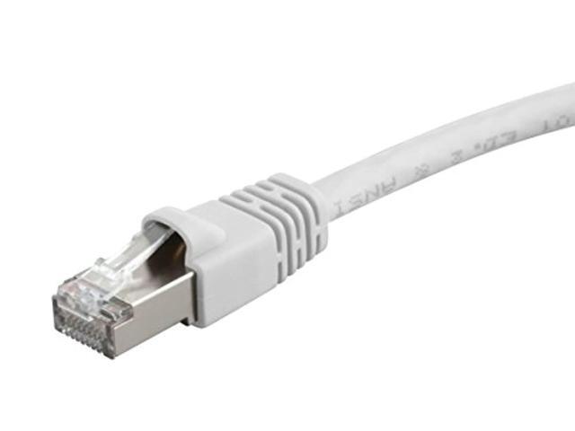 Monoprice Cat6A Ethernet Patch Cable - 5 Feet - White Network Internet Cord - RJ45, 550Mhz, STP, Pure Bare Copper Wire, 10G, 26AWG