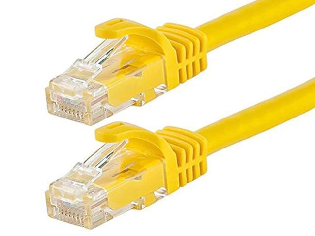 Monoprice Cat6 Ethernet Patch Cable - 25 Feet - Yellow Network Internet Cord - RJ45, Stranded, 550Mhz, UTP, Pure Bare Copper Wire, 24AWG -...