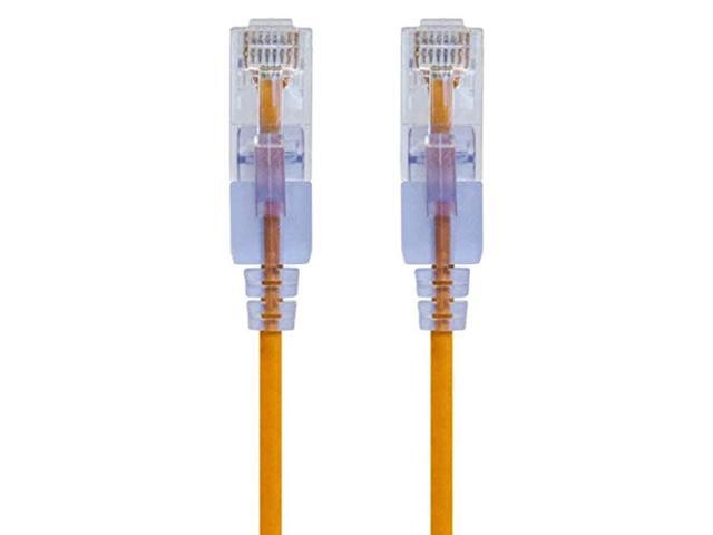 Monoprice Cat6A Ethernet Patch Cable - 1 Feet - Yellow (10 Pack) Snagless RJ45 550Mhz UTP Pure Bare Copper Wire 10G 30AWG - SlimRun Series