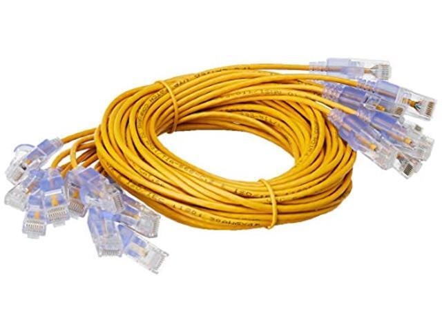 Monoprice Cat6A Ethernet Patch Cable - 5 Feet - Yellow (10 Pack) Snagless RJ45 550Mhz UTP Pure Bare Copper Wire 10G 30AWG - SlimRun Series