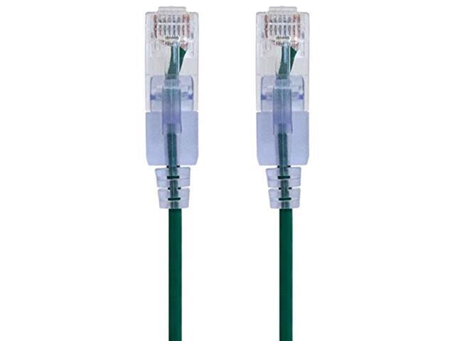 Monoprice Cat6A Ethernet Patch Cable - 1 Feet - Green (10 Pack) Snagless RJ45 550Mhz UTP Pure Bare Copper Wire 10G 30AWG - SlimRun Series