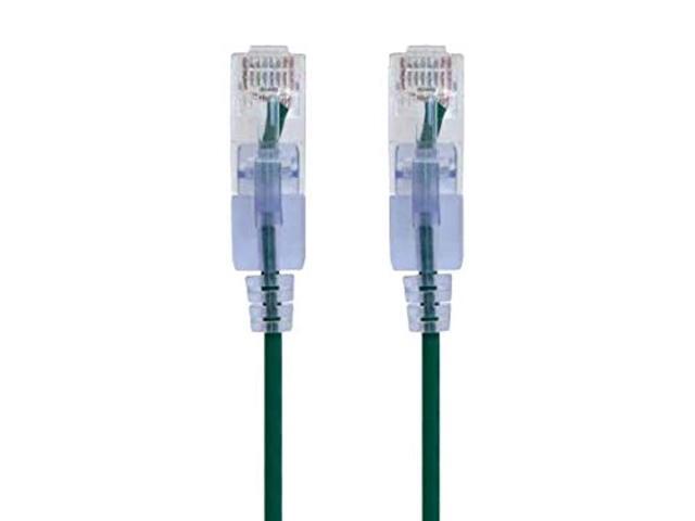Monoprice Cat6A Ethernet Patch Cable - 7 Feet - Green (10 Pack) Snagless RJ45 550Mhz UTP Pure Bare Copper Wire 10G 30AWG - SlimRun Series