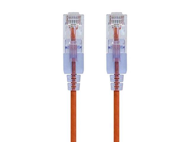 Monoprice Cat6A Ethernet Patch Cable - 7 Feet - Orange (10 Pack) Snagless RJ45 550Mhz UTP Pure Bare Copper Wire 10G 30AWG - SlimRun Series