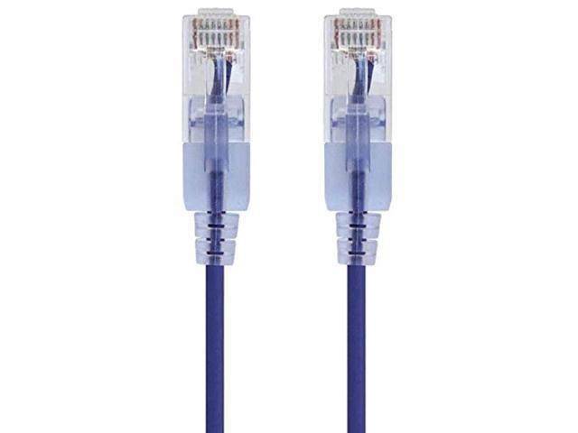 Monoprice Cat6A Ethernet Patch Cable - 3 Feet - Purple (10 Pack) Snagless RJ45 550Mhz UTP Pure Bare Copper Wire 10G 30AWG - SlimRun Series