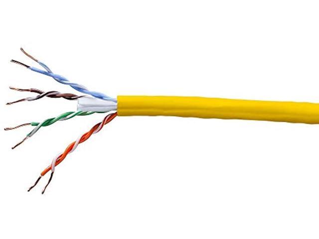 Monoprice Cat6 Ethernet Bulk Cable - 1000 Feet - Yellow Network Internet Cord - Solid, 550Mhz, UTP, CMP, Plenum, Pure Bare Copper Wire, 23AWG, No...
