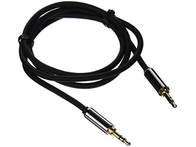 Monoprice 109764 3-Feet 3.5mm Stereo Male to 3.5mm Stereo Male Gold Plated Cable for Mobile, Black