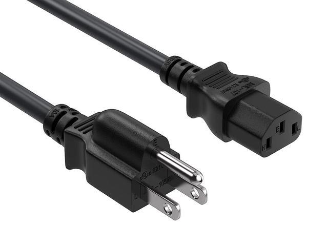 cable leader shielded 6 ft 18 awg power cord nema 5-15p to iec320 c13 for computer, tv