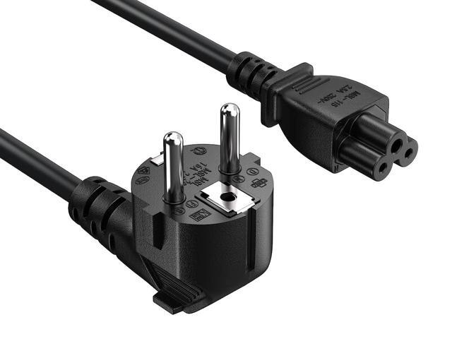 cable leader 6ft 18 awg right angle european 3-prong notebook power cord cee 7/7 to iec320 c5