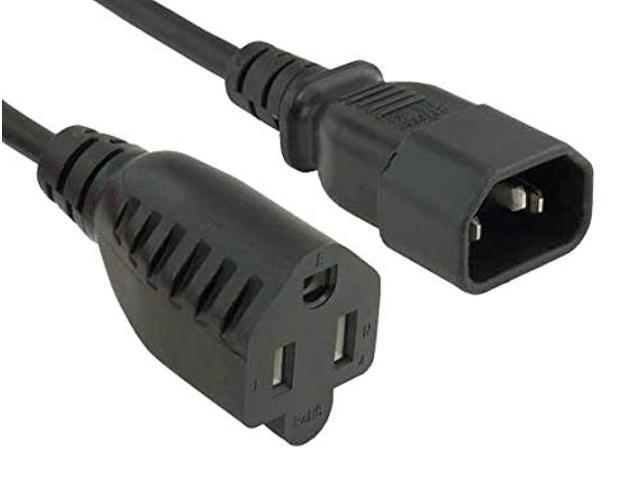 cable leader 18 awg monitor power adapter cord (nema 5-15r to iec320 c14) ul listed (6 foot (1 pack))