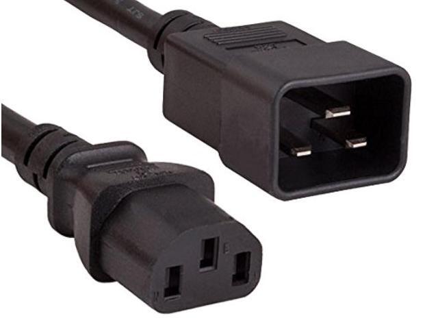 cable leader 3ft 14 awg 15a 250v power cord (iec320 c20 to iec320 c13), black
