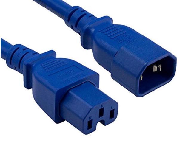 cable leader 6ft 14 awg 15a 250v power cord (iec320 c14 to iec320 c15), blue