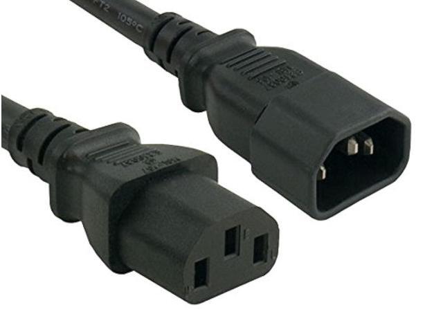 cable leader 16 awg computer power extension cord (iec320 c13 to iec320 c14) ul listed (25 foot (1 pack))