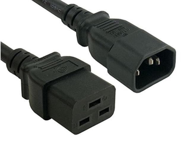 cable leader 14 awg 15a 250v heavy duty power cord iec320 c14 to iec320 c19 (10 ft)