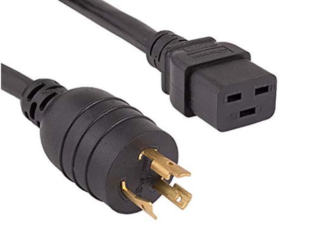cable leader 12 awg 20a 250v heavy-duty power cord (nema l6-20p to iec 320 c19) ul listed (6 foot (1 pack))