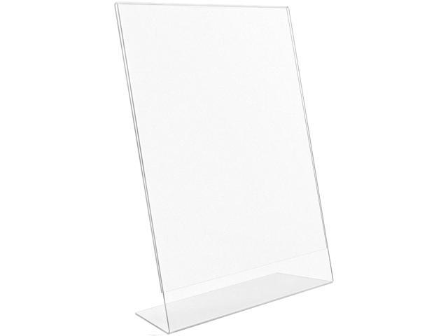 lorell, llr49208, l-base slanted sign holder stand, 1 / pack, clear