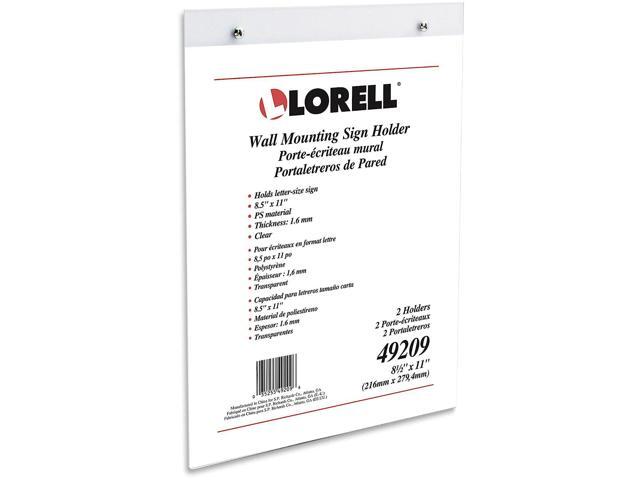 lorell, llr49209, wall-mounted sign holder, 1 pack, clear