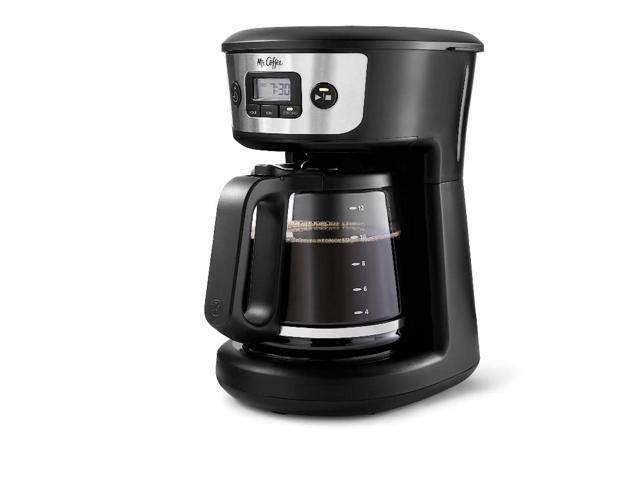 mr. coffee 12 cup strong brew programable coffee maker, black and silver