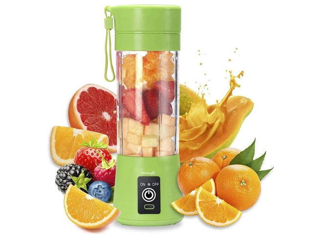 renewgoo blendmate blender portable juicer travel bottle portable personal usb-c mini rechargeable electric smoothie maker, fruit & veggie blending...